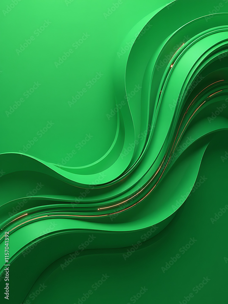 Aufkleber S Graphic Designs With Abstract Lines On A Green Smooth Background Through Its Generative Capabilities And Algorithms Applied. 00003