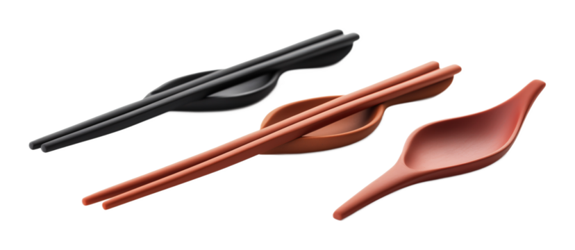 Chopstick Rest Set for Neat Dining - Isolated on White Background