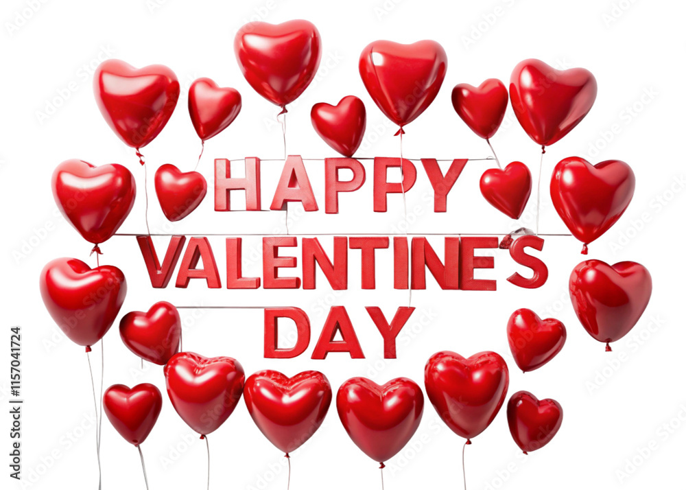 Wall mural valentines day vector greeting card. happy valentines day text with hearts elements in red pattern b