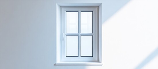 Modern white plastic window with clear glass and elegant frame against a clean white wall ideal for interior design and renovation concepts