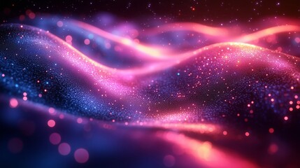 Fototapeta premium Vibrant and Ethereal Waves of Light in a Dreamy Landscape
