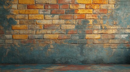 Fototapeta premium Brick Wall Texture with Weathered Paint Visible in Warm Tones Ideal for Backgrounds and Interior Design Inspirations