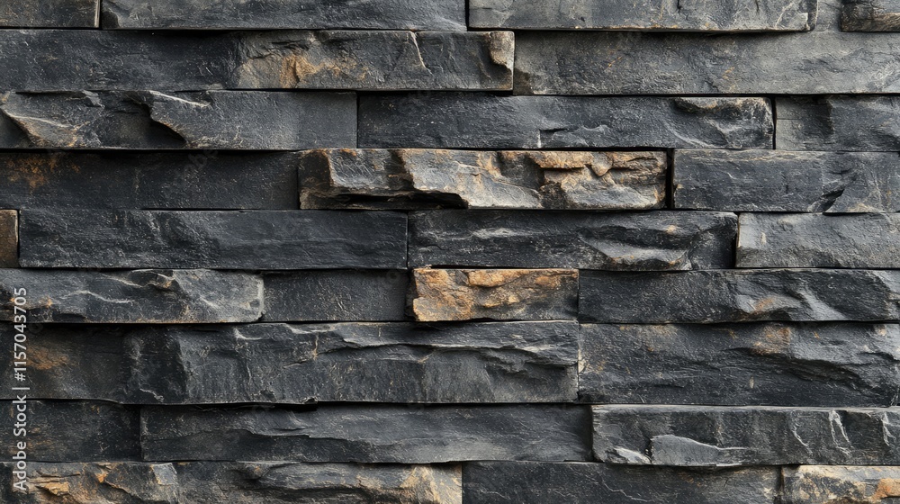 Poster Textured dark brick wall featuring uneven plaster and rustic stone elements for architectural and design backgrounds.
