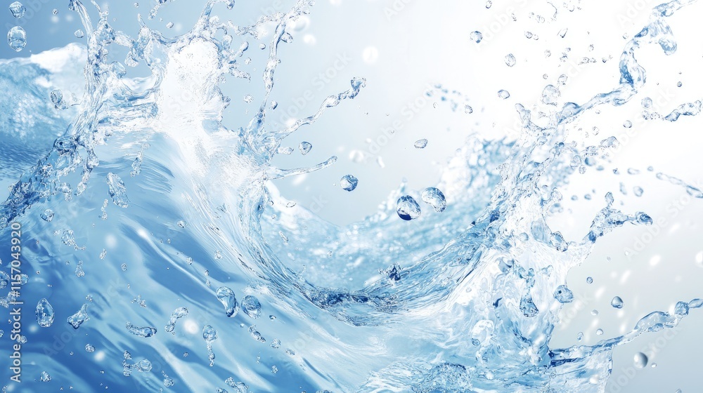 Leinwandbilder dynamic water splash creating a rippling effect in a serene river environment showcasing clarity and