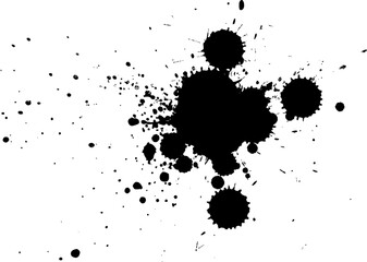 black ink brushed painting splash splatter artistic grunge graphic element