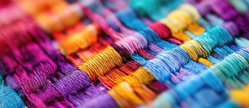 Poster vibrant woven fabric textures showcasing intricate craftsmanship and creativity in mobile photograph