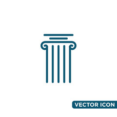 Simple Pillar Law Icon Design Template 