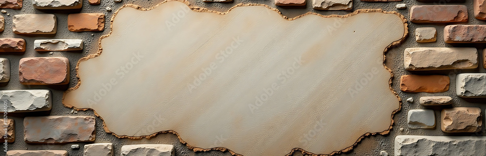 Poster Rustic Stone Wall Texture Background Features A Distressed Old Wooden Look With Ample Copy Space For Creative Designs. 00002