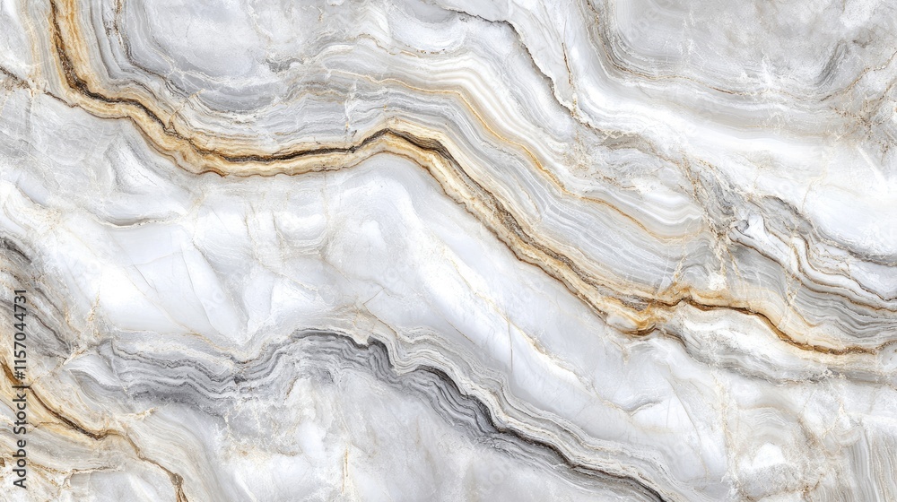Poster Abstract white gray marble texture background with luxurious natural patterns and golden veins for elegant design and stylish interiors