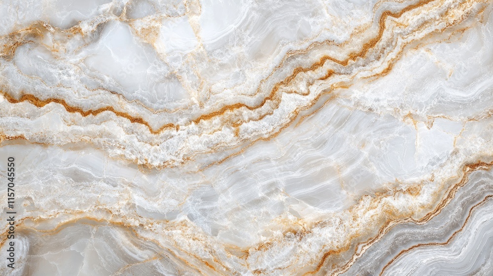 Poster elegant white marble texture with natural golden veins for luxurious interior design and tiling appl