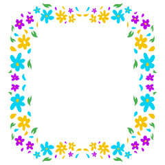 frame made of colorful flowers