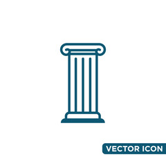 Simple Pillar Law Icon Design Template 