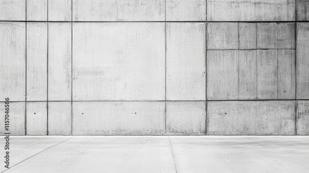 Poster Cement wall texture in gray hues with clean lines and subtle imperfections creating an abstract modern background aesthetic