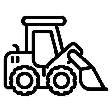 black outline loader construction equipment clip art preview