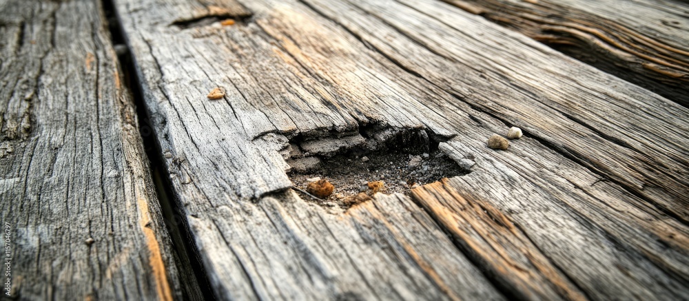 Poster Rustic weathered wooden planks textured background perfect for photography and design projects showcasing natural aesthetics