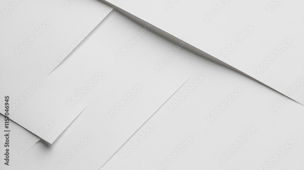 Poster Textured white paper background layered for creative design and minimalist projects showcasing natural soft hues and subtle shadows.