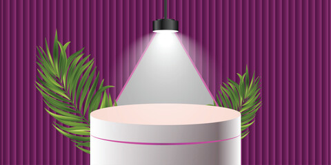 3D round podium background in white color with layers square backdrop. 
Fashion stage showcase mockup scene.
Abstract composition minimalist design. Studio display showroom cosmetic product pedestal, 