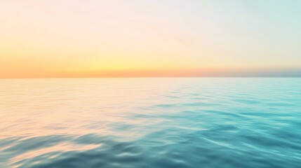 Obraz premium Serene ocean view at sunrise with calm waves.