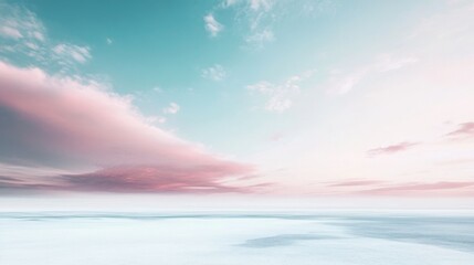 Obraz premium Serene pastel sky over tranquil water surface.