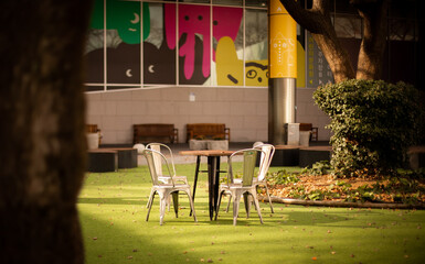 outdoor cafe in the park