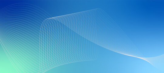 Abstract smooth wave on a gradient background. Dynamic sound wave. Design element. Vector illustration.