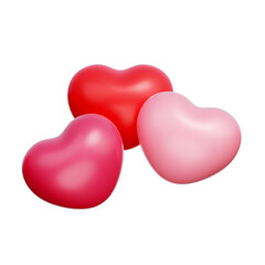 Hearts, Valentine's Day elements, 3d rendering.
