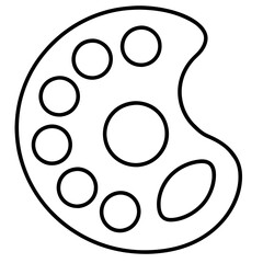 Art Palette Line Art Vector Illustration