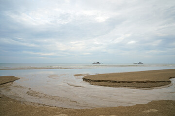 Picture of the beach of Suan Son Pradipat, Hua Hin District, Prachuap Khiri Khan Province, Thailand, taken on 8 June 2023.