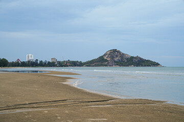 Picture of the beach of Suan Son Pradipat, Hua Hin District, Prachuap Khiri Khan Province, Thailand, taken on 8 June 2023.