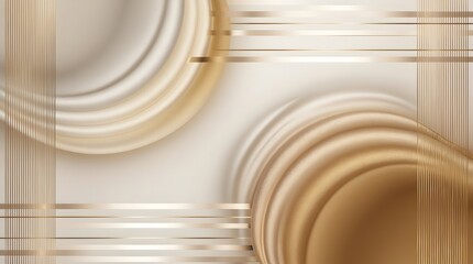 Obraz premium Abstract Gold and White Swirls, Modern Geometric Background, Luxury Metallic Texture