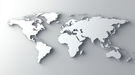 Stylized world map on a minimalistic background.