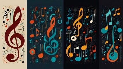 Obraz premium music notes background