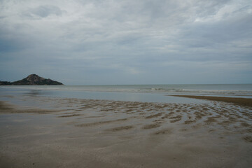 Picture of the beach of Suan Son Pradipat, Hua Hin District, Prachuap Khiri Khan Province, Thailand, taken on 8 June 2023.