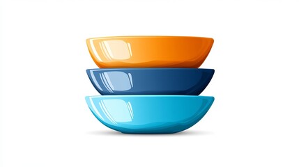 Dish icon or plate illustration in a cute cartoon style isolated on a white background