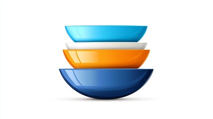 Dish icon or plate illustration in a cute cartoon style isolated on a white background