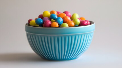 Colorful candy bowl arrangement indoor setting food photography vibrant background close-up view sweet treats concept