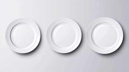 Realistic mockups of white plates dishes and food bowls in vector Includes clean ceramic or porcelain tableware like square and round dinner plates ideal for restaurant or kitchen use