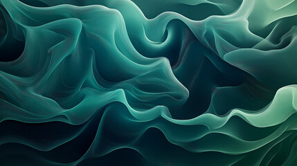 Obraz premium abstract green smoke waves art and A Mystical Flow wallpaper