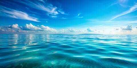 Obraz premium Subtle Wave Wallpaper: Calming Aqua Blue Water Ripple Texture Background Image