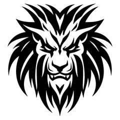 Obraz premium Lion Head Silhouette, Lion Logo