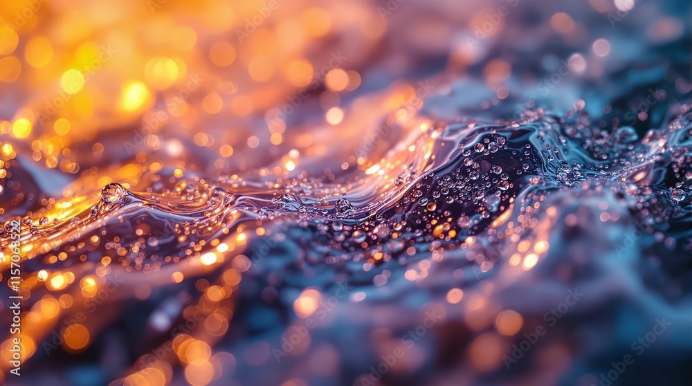 Aufkleber vibrant, abstract scene with swirling, fluid-like patterns in shades of purple, orange, and blue, cr