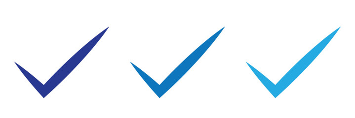 Check mark icons set. Check marks symbol collection. Simple check mark. Quality sign icon. Checklist symbols. Approval check flat style.Colors Round Tick Mark.