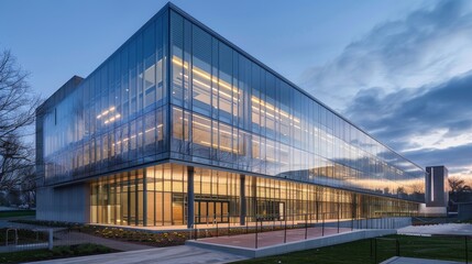 A contemporary courthouse with a transparent facade and open, welcoming spaces
