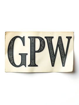 Polish Banknote Inscription Isolated On White Background, Featuring Abbreviation Gpw Related To Stock Exchange In Poland. 00003