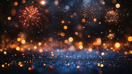 Fototapeta premium A fireworks display is lit up in the night sky