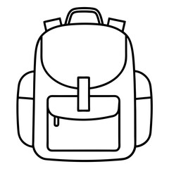 Backpack Line Art Vector Design