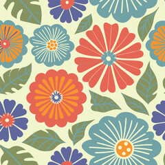 Abstract Seamless floral pattern. 