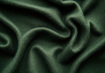 Fototapeta premium Soft and Textured Dark Green Fabric with Elegant Drapery Patterns for Use in Fashion or Interior Design Projects