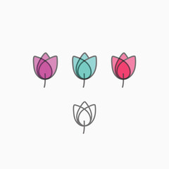 Flowers logo, Flower logo design fully editable vector template
