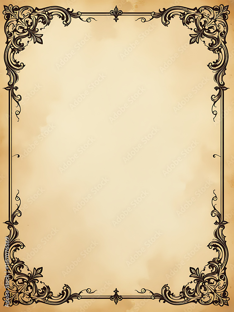 Poster ornate paper background features intricate designs, providing a vintage feel with ample copy space t
